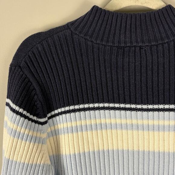 Vintage Y2K St. John’s Bay Quarter Zip Knitted Sweater Women’s Size XL Blue - Picture 6 of 7